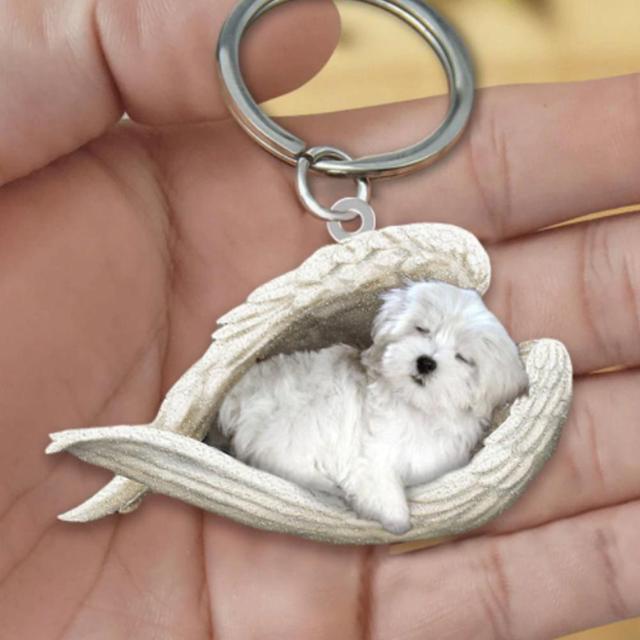 Dog Sleeping Angel Keychains - My Best Home Store